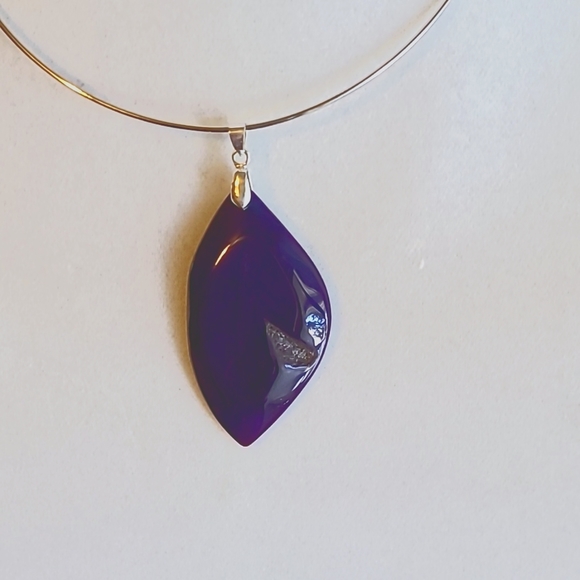 Hand Crafted Jewelry - Purple agate pendant